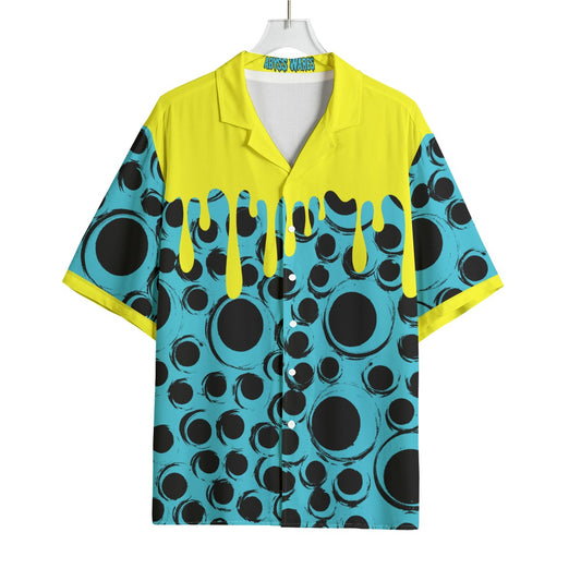 Eyeball Drippy Zine Bowling Shirt Weirdcore Aesthetic Clothes Alternative Clothing Weird Stuff Nonbinary