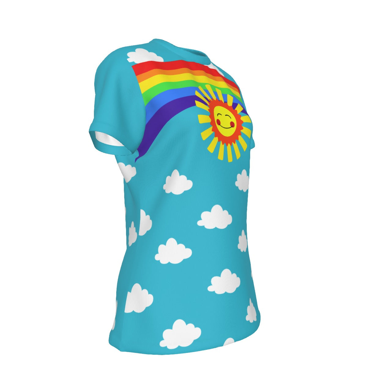 Silly Sun Clouds n Rainbows Femme-Cut Tee