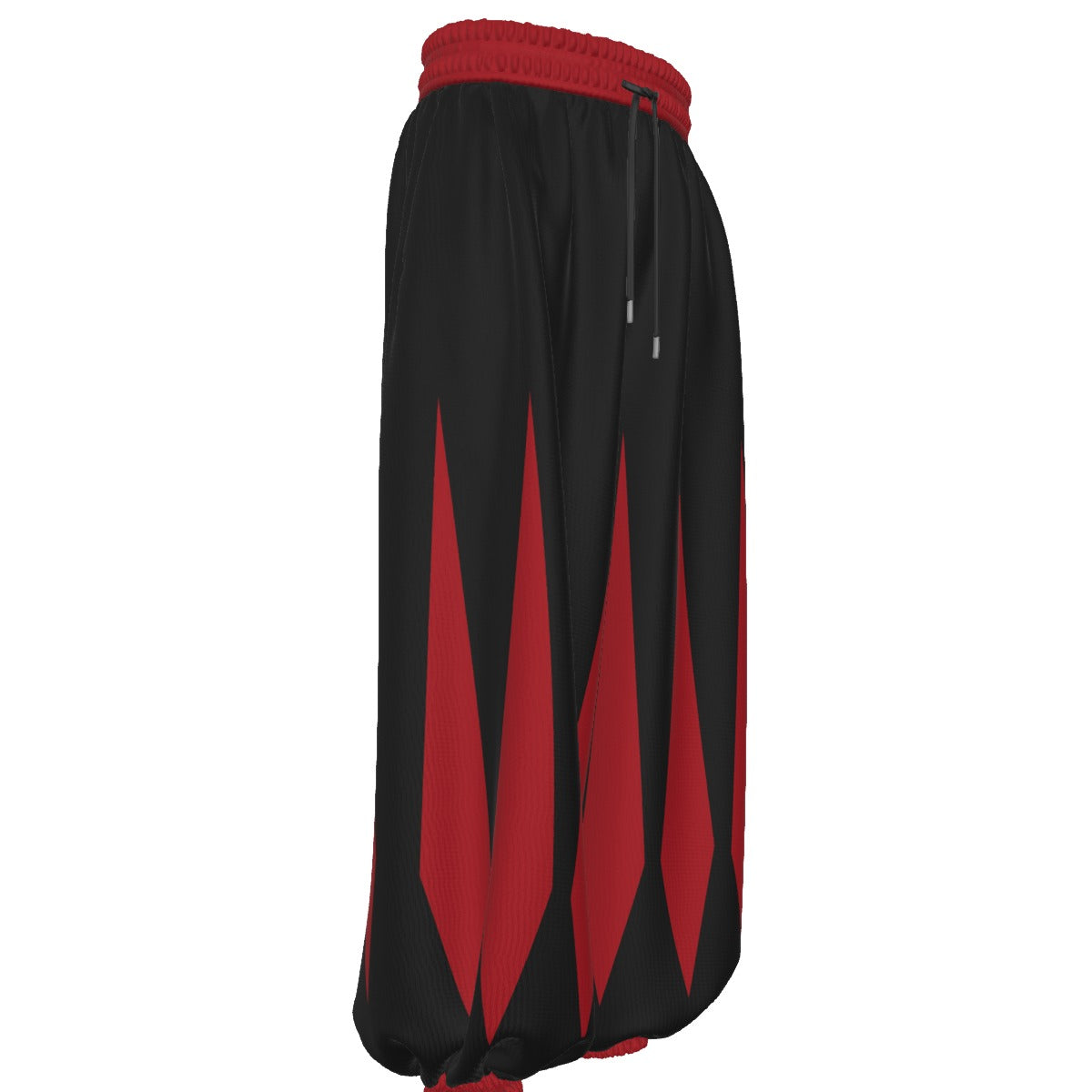 Slashed Slops Cranberry Red Black Medieval Jester Pants