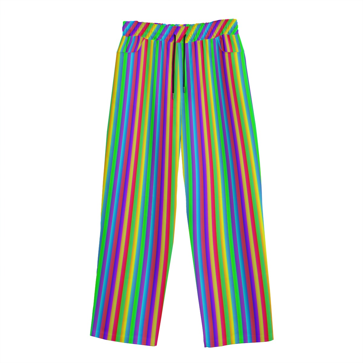 Rainbow Fruit Stripe Wide Leg Jeans Clowncore Pants