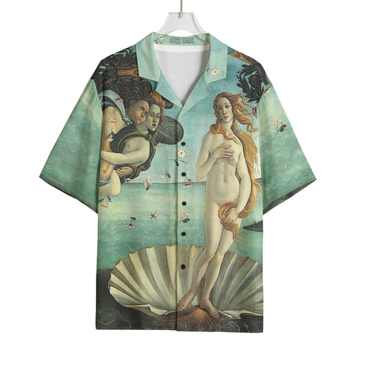 Aphrodite Hawaiian Shirt Birth Of Venus Bowling Shirt Italian Renaissance Art Print Divine Feminine