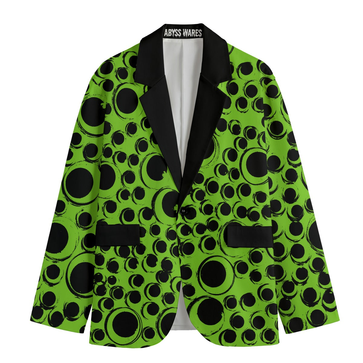 Eyeball Jacket Lime Green Weirdcore Blazer Mens Suit Coat Skibidi Gothic Whimsigoth Cursed Googly