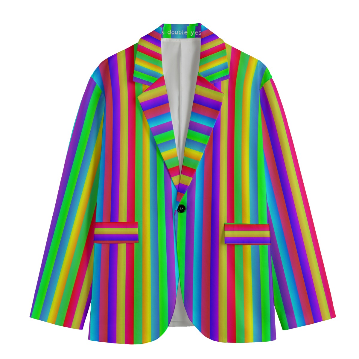 Fruit Stripe Rainbow Mens Cotton Sport Coat! Adult size Circus clowncore costume Harajuku Pride