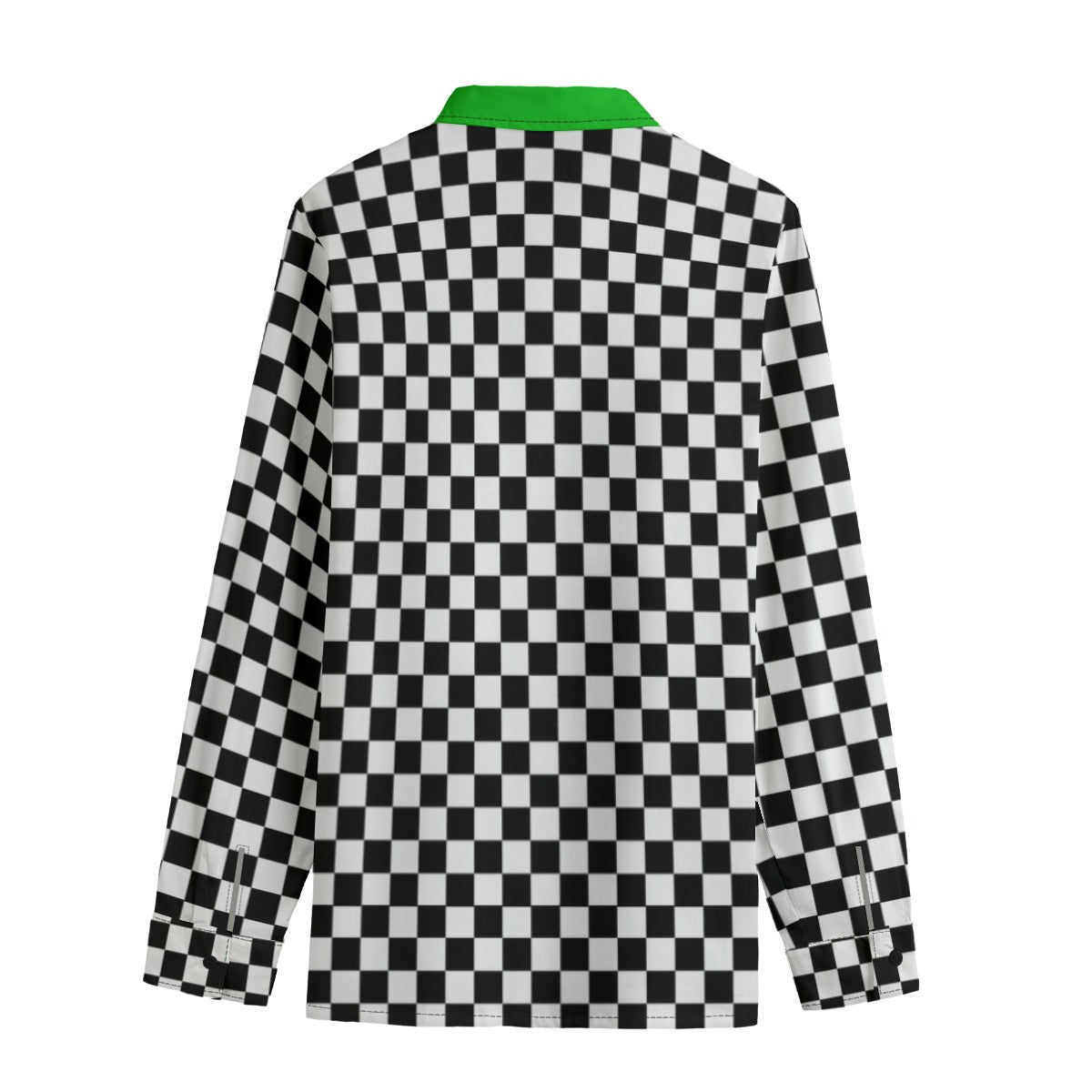 Checker Buttondown w Green Collar Cotton Shirt
