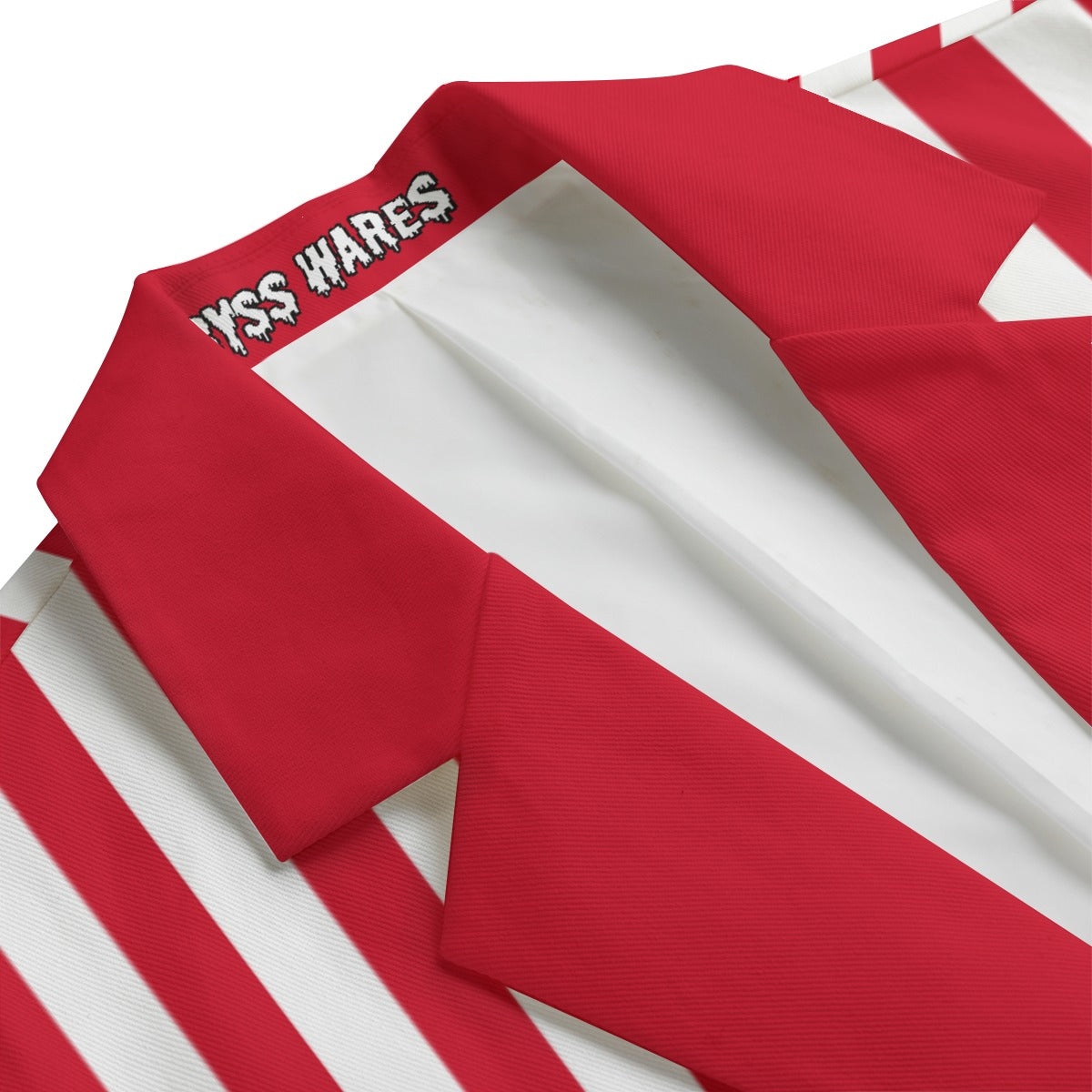 Ringelmeister Herren-Clownanzug, rot-weiß gestreift