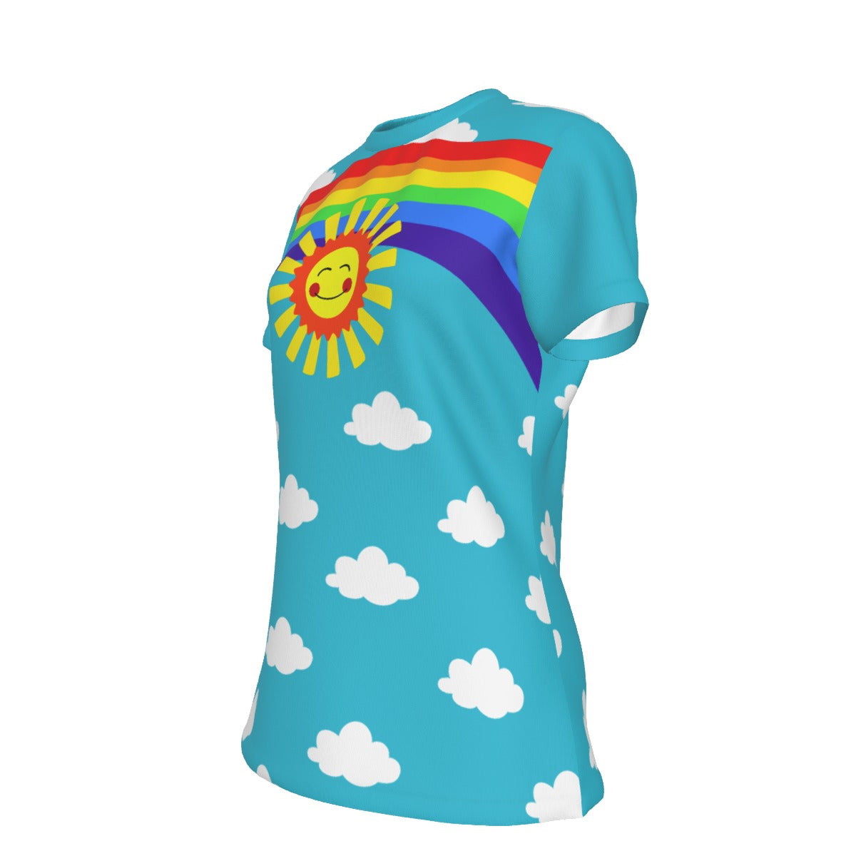 Silly Sun Clouds n Rainbows Femme-Cut Tee