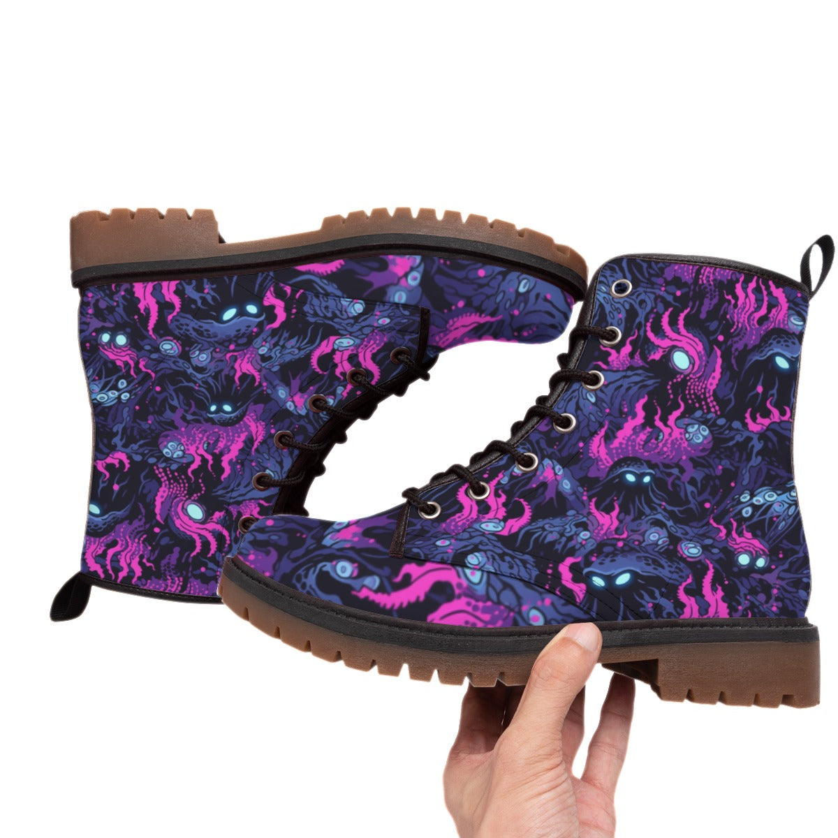 Purple Lurker Cthulhu Cryptid Combat Boots