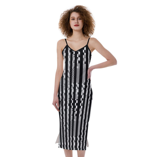 Glitch Stripe Midi Tank Dress