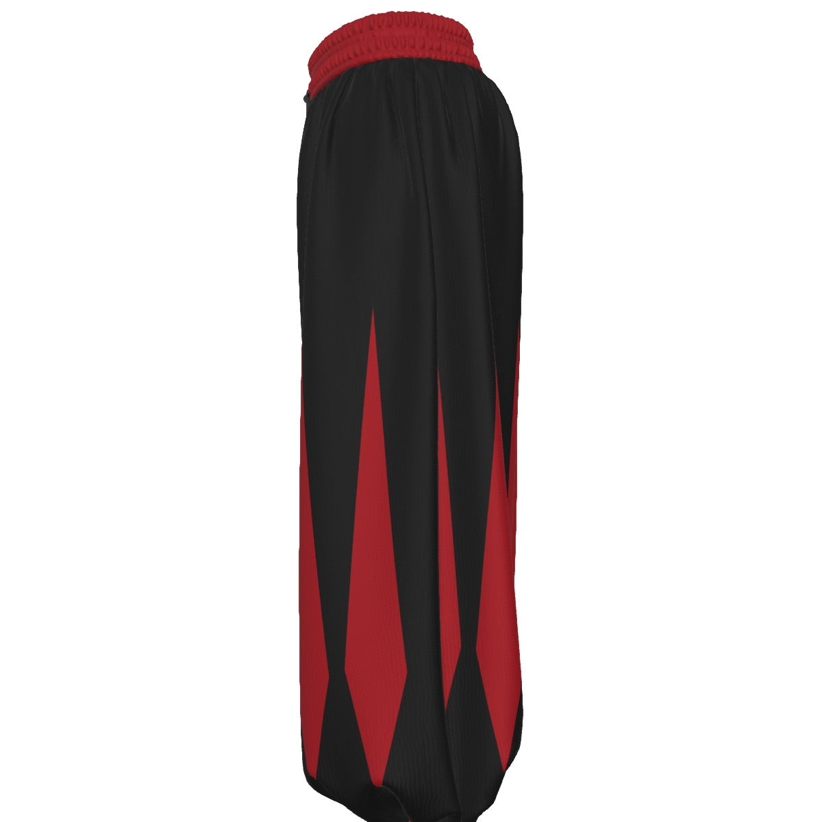 Slashed Slops Cranberry Red Black Medieval Jester Pants