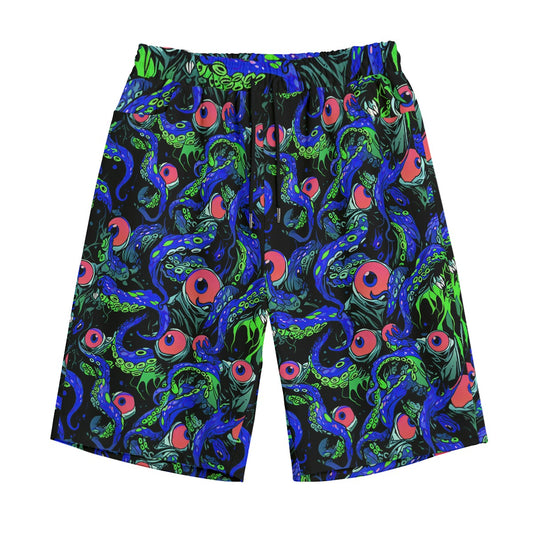 Blue Shoggy Shorts! Weirdcore Tentacle Eyeball Cotton Jorts Lovecraft Cthulhu Anime Alt Nonbinary