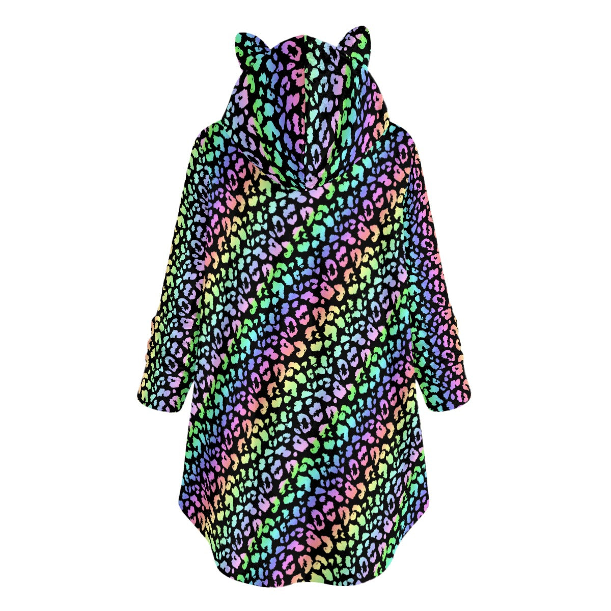 Lisa Leopard Rainbow Cat Ear Hoodie