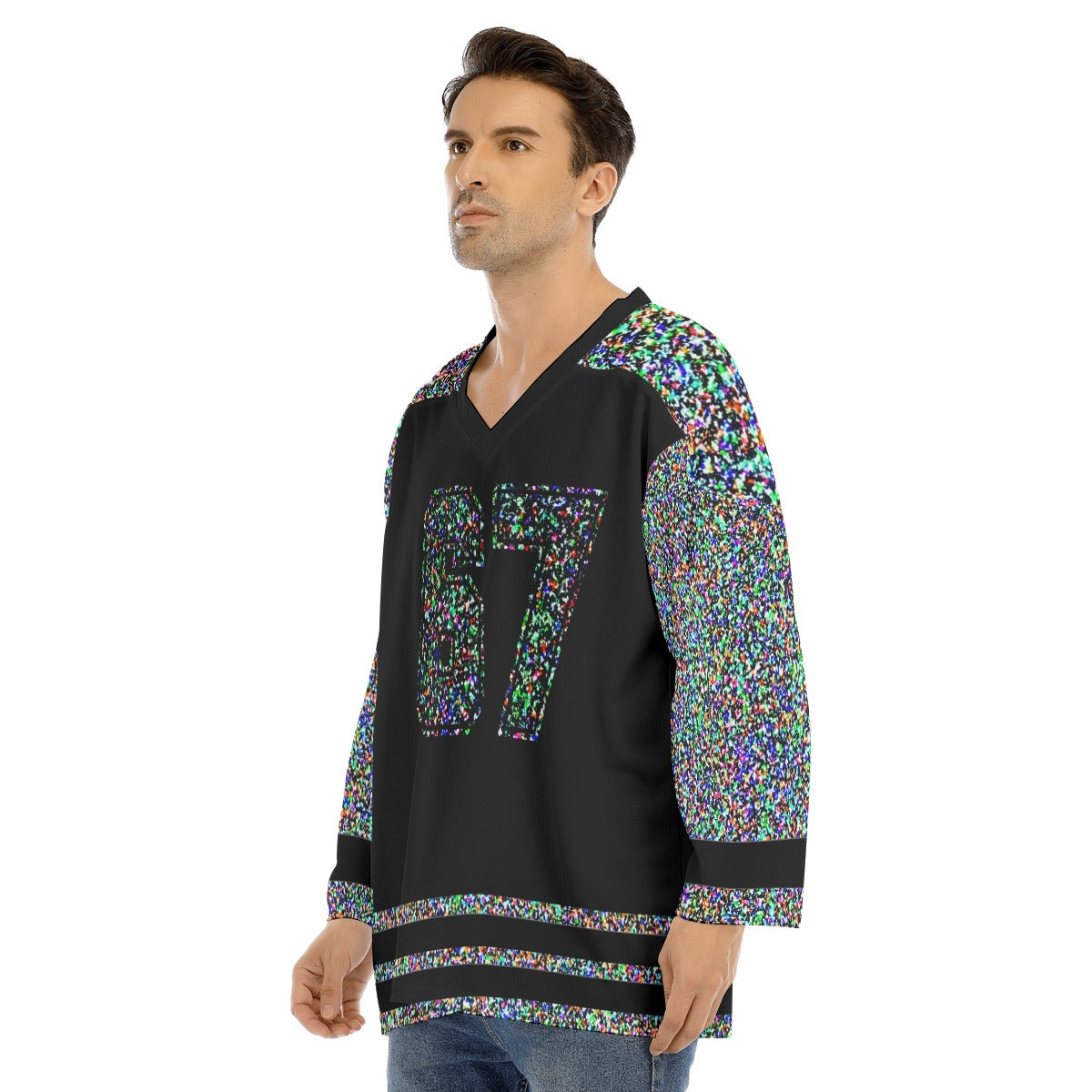 67 Brainrot Static Hockey Jersey Shirt