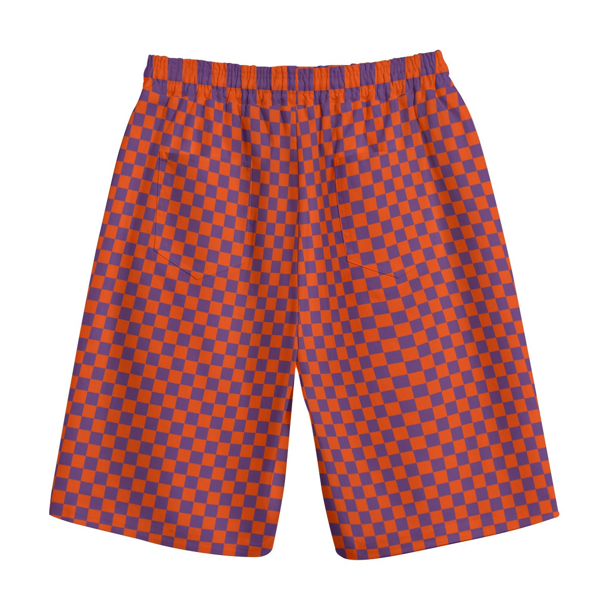 Tangerine Purple Checker Jorts Nonbinary Jean Shorts