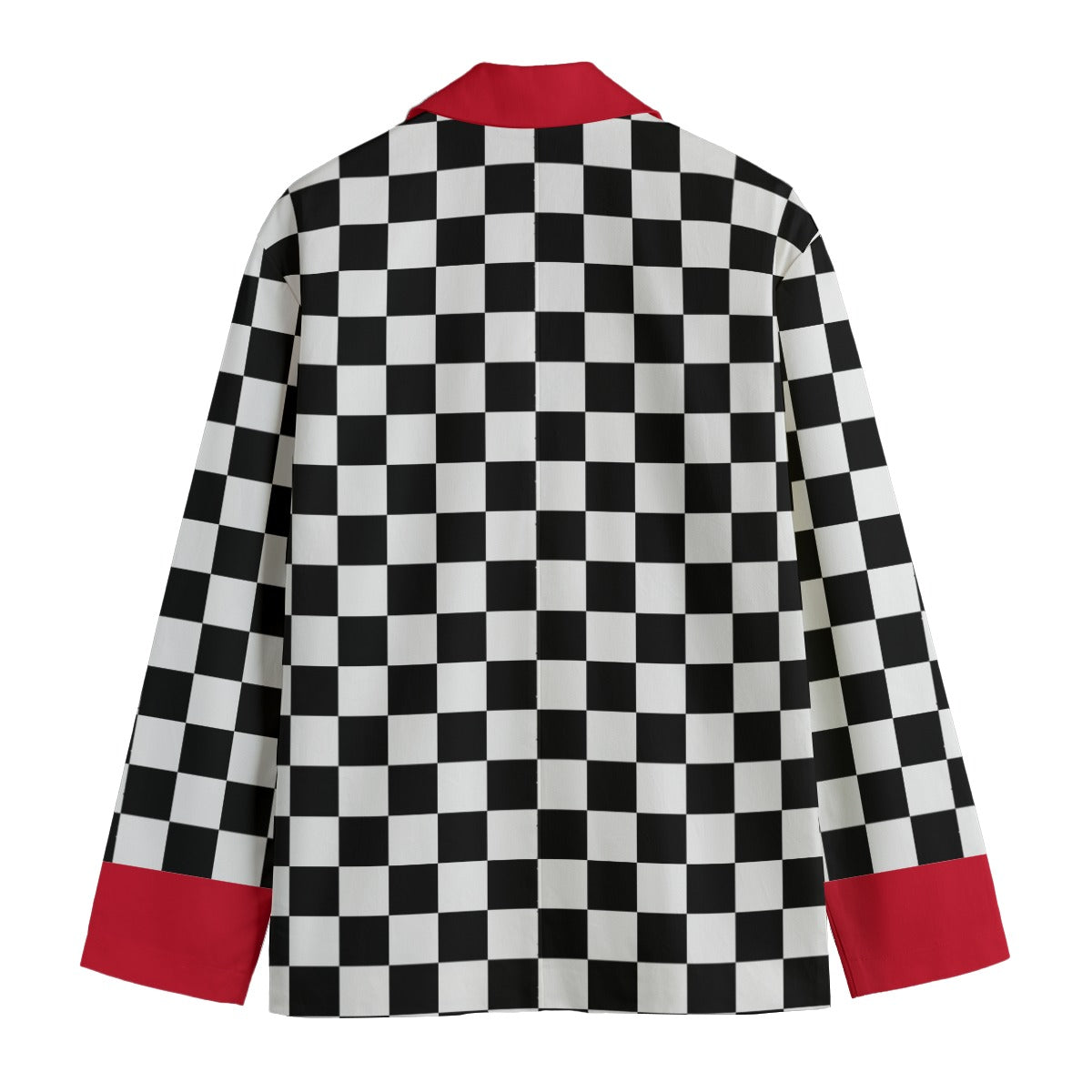 Checkered Red Unisex Blazer Clowncore Cotton Sport Coat