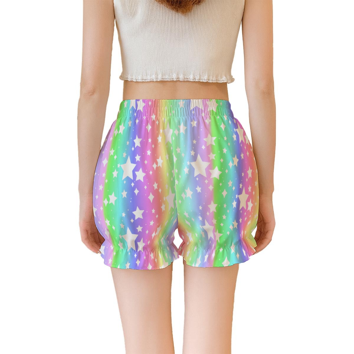 Pastel Rainbow Stardust Puffy Jester Bloomers