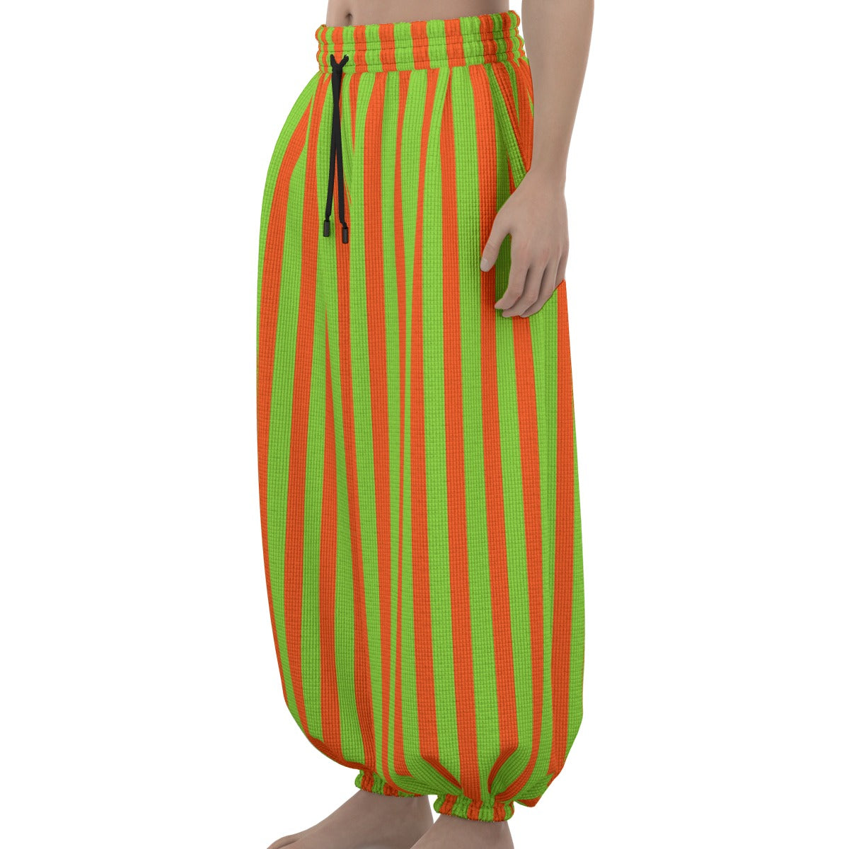 Orange Limeade Stripe Balloon Clown Pants