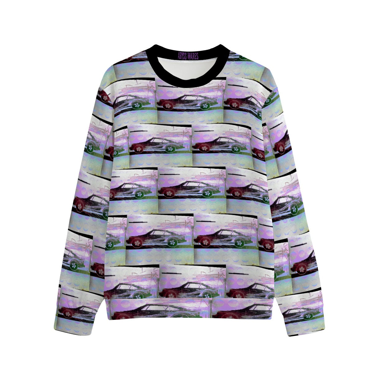 Gas Pump Grunge Pullover Cotton Sweatshirt Weirdcore Retro Roadster Muscle Car Glitch Art Nonbinary