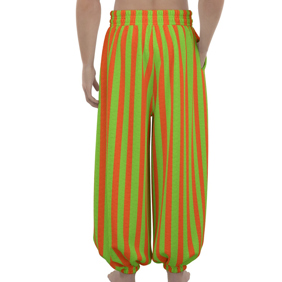 Orange Limeade Stripe Balloon Clown Pants