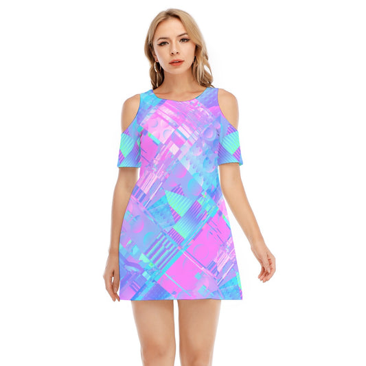 Vaporwave Glitchcore Cotton Summer Dress Rave Outfit Weirdcore Sundress Cyberpunk Synthwave Style