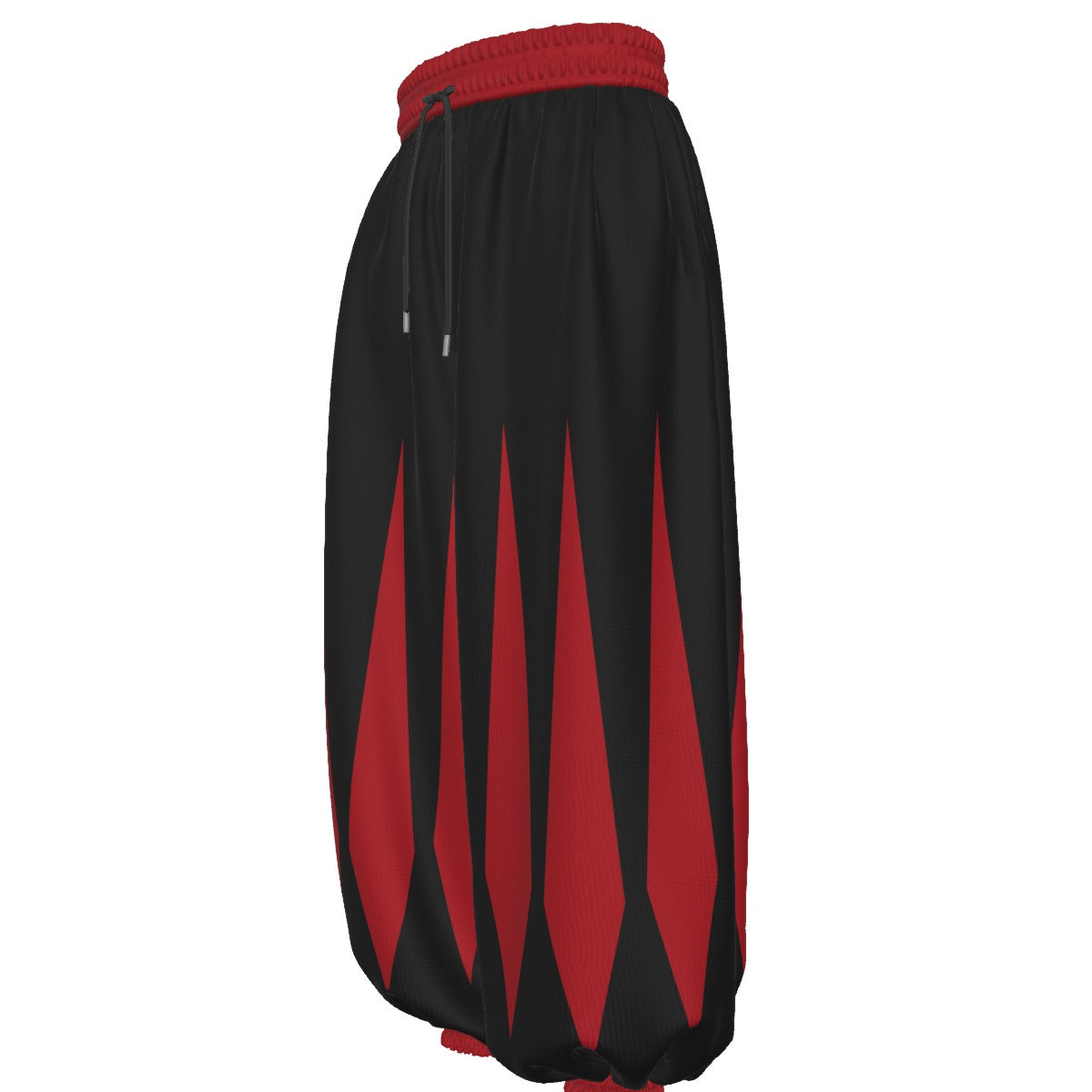 Slashed Slops Cranberry Red Black Medieval Jester Pants