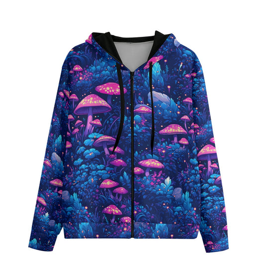 Blue Shroom Mushroom Zip Up Hoodie