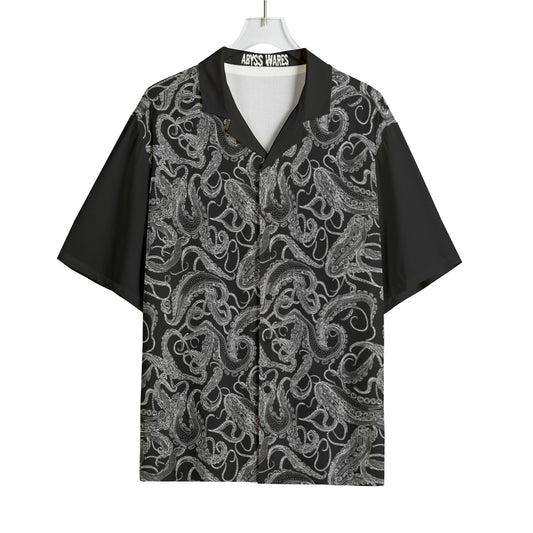 Xray Tentacle Shirt Rayon Bowling Shirt Weirdcore Cryptid Lovecraftian Horror Gothic Nautical Sea Mo