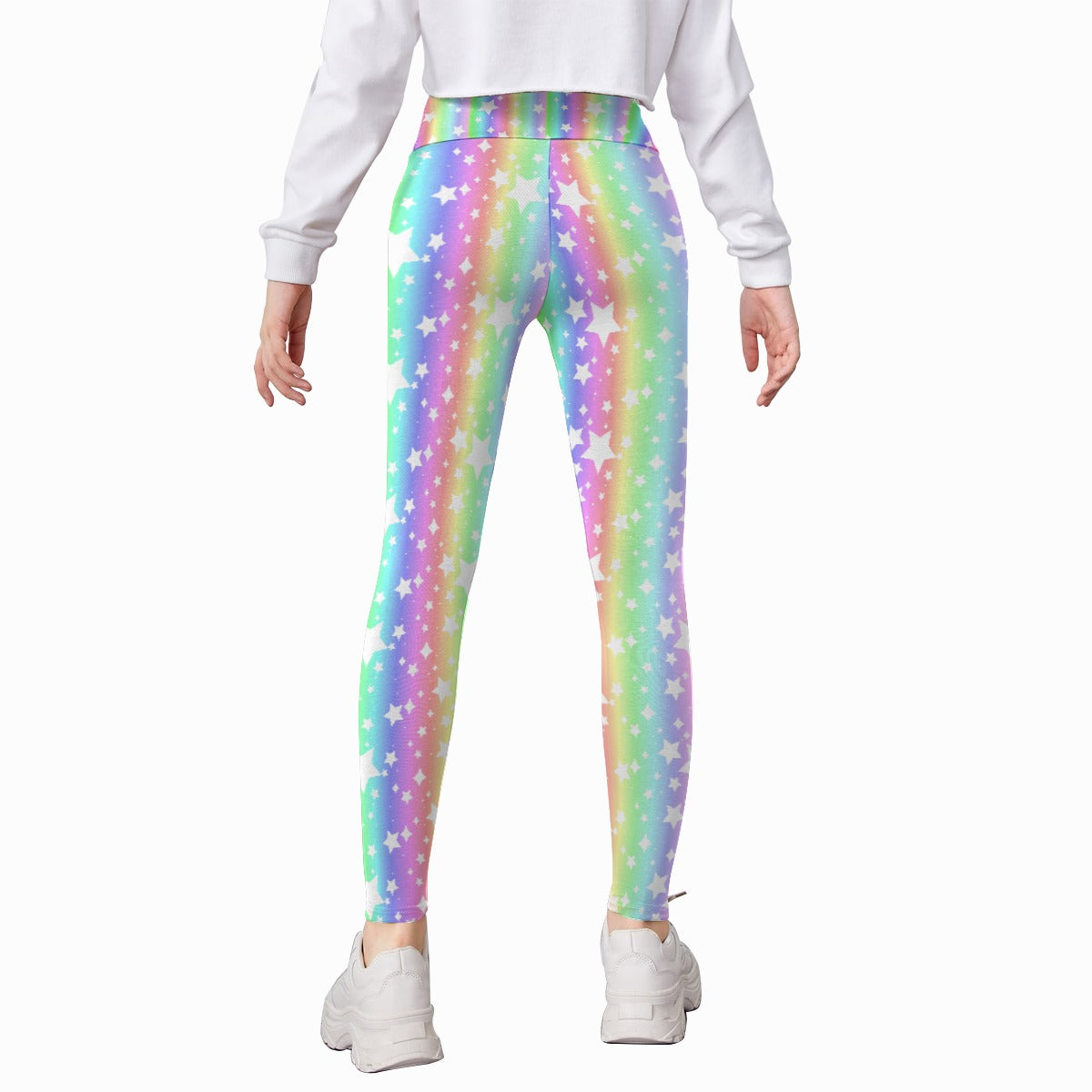Pastel Rainbow Stardust Kids Leggings