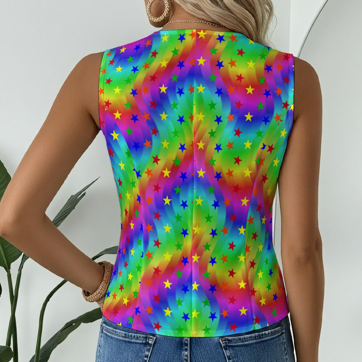 Rainbow Star Party Femme Clown Vest
