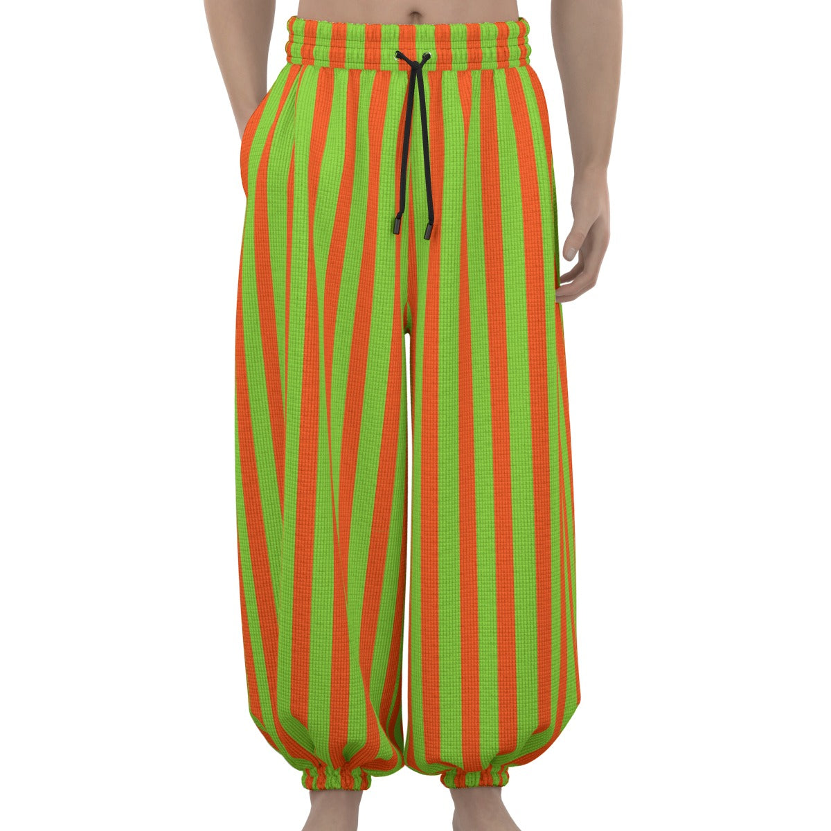 Orange Limeade Stripe Balloon Clown Pants