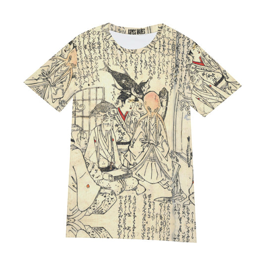 Octopus Potato Japanese Streetwear Vintage Woodblock Octopus Shirt Cursed Cthulu Cryptic Squid Fish