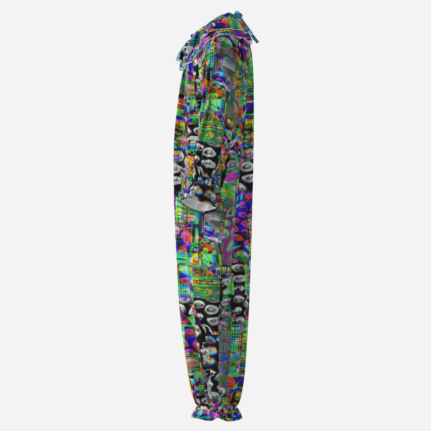 Circus Coveralls Yesteryear Yellow Eyes Glitch Split clown suit, side view
