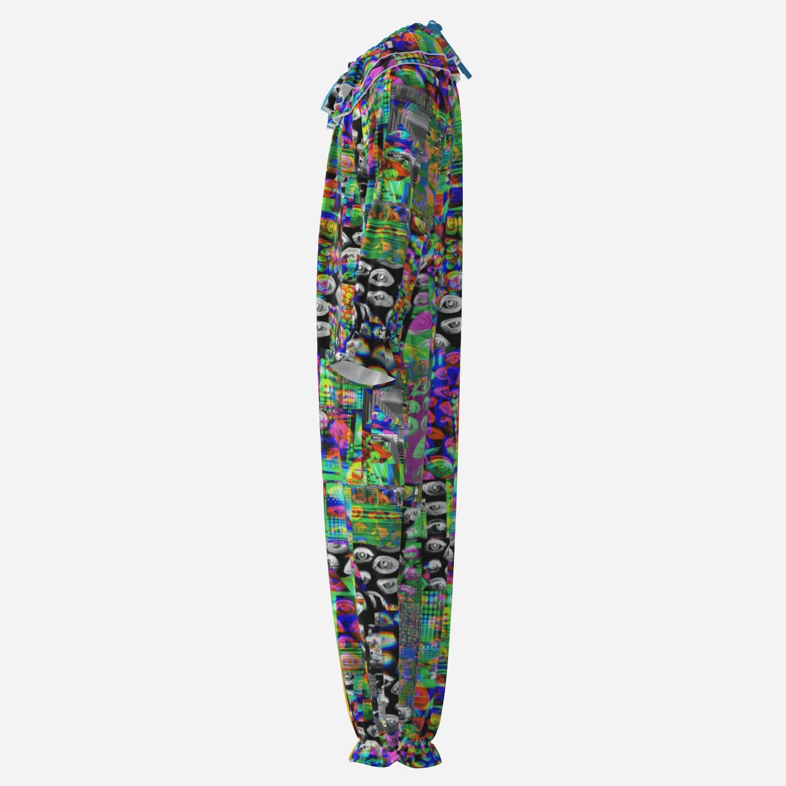 Circus Coveralls Yesteryear Yellow Eyes Glitch Split clown suit, side view