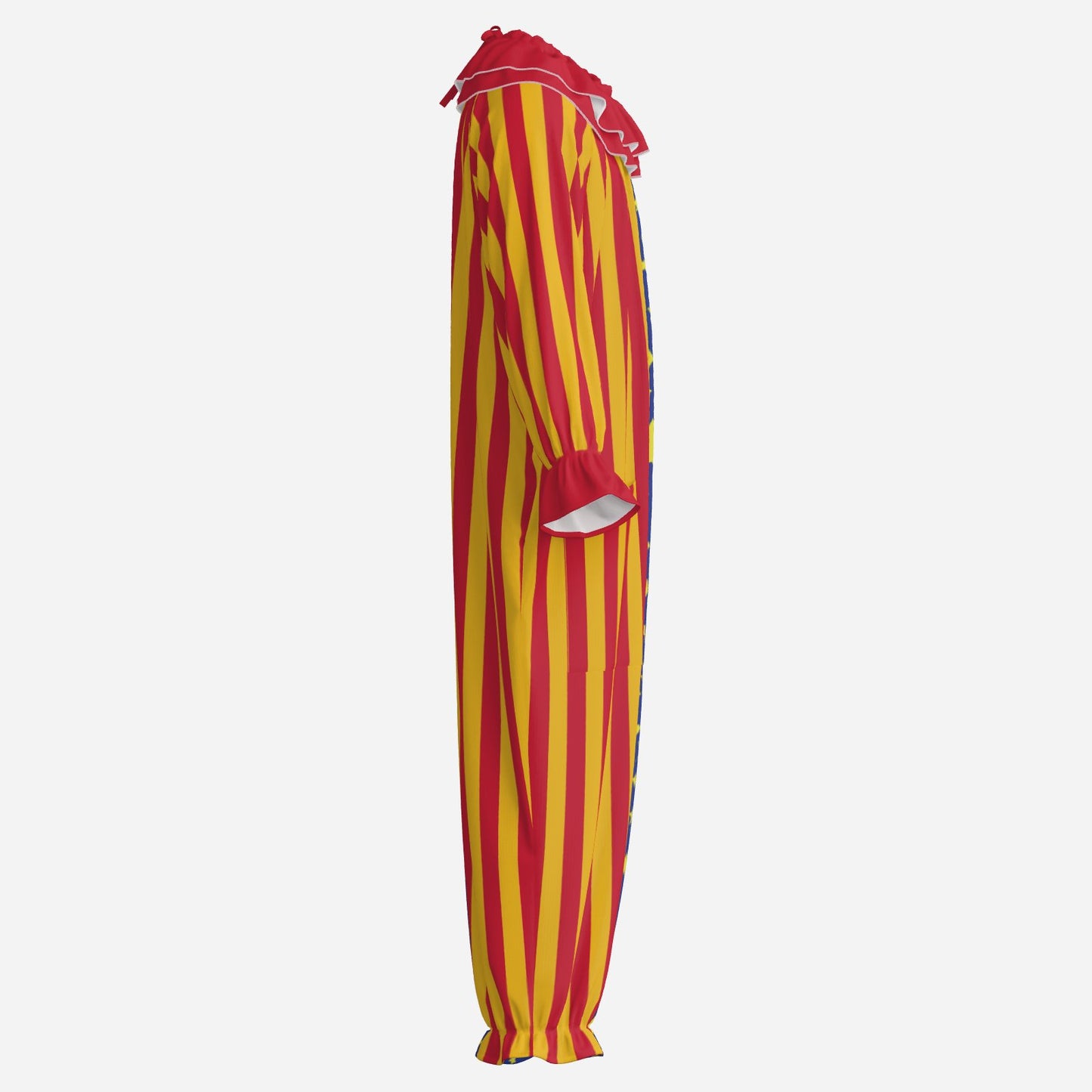 Circus Coveralls Sun Stripe Night Stardust Jester clown suit, side view