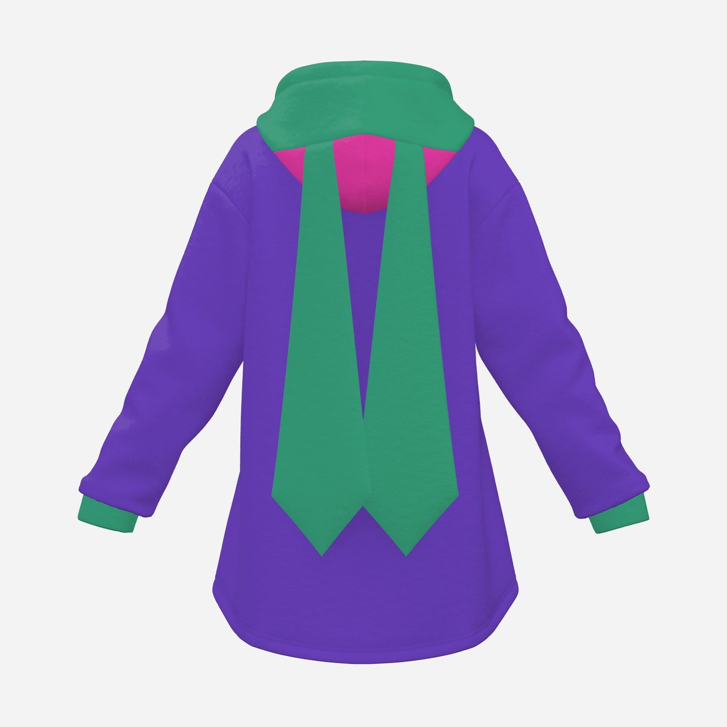 Cozy Bunny Hoodie Colorblock Purple Hot Pink Teal Rabbit Ear Hooded Sweater