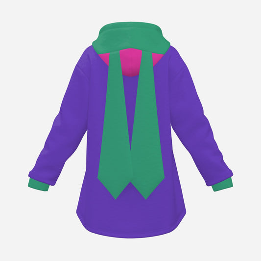 Cozy Bunny Hoodie Colorblock Purple Hot Pink Teal Rabbit Ear Hooded Sweater
