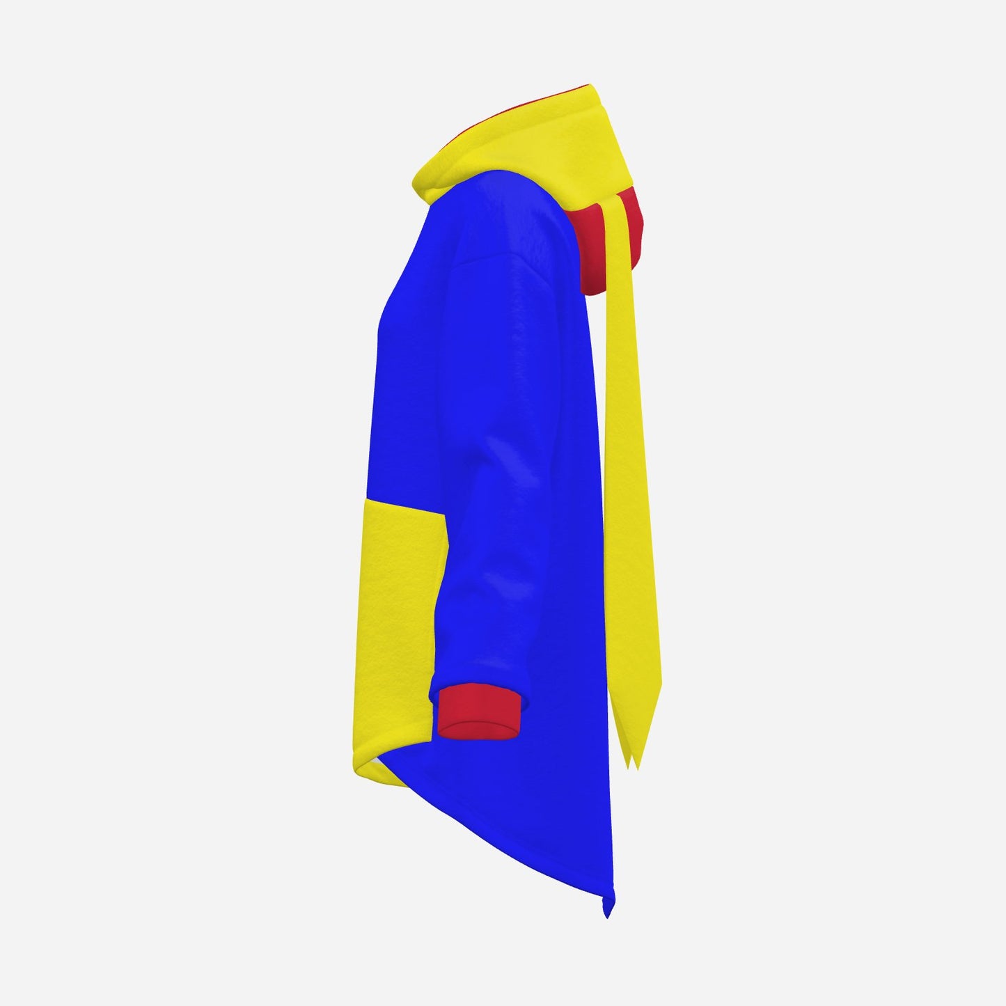 Cozy Bunny Hoodie Blue Yellow Red Colorblock Rabbit Ear Hooded Sweater