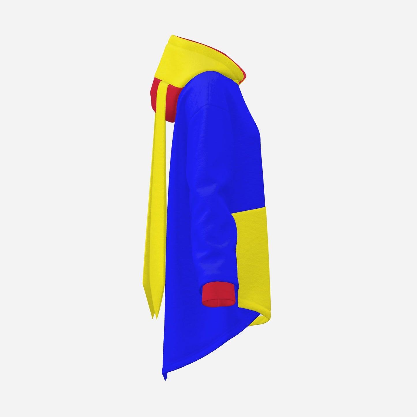 Cozy Bunny Hoodie Blue Yellow Red Colorblock Rabbit Ear Hooded Sweater