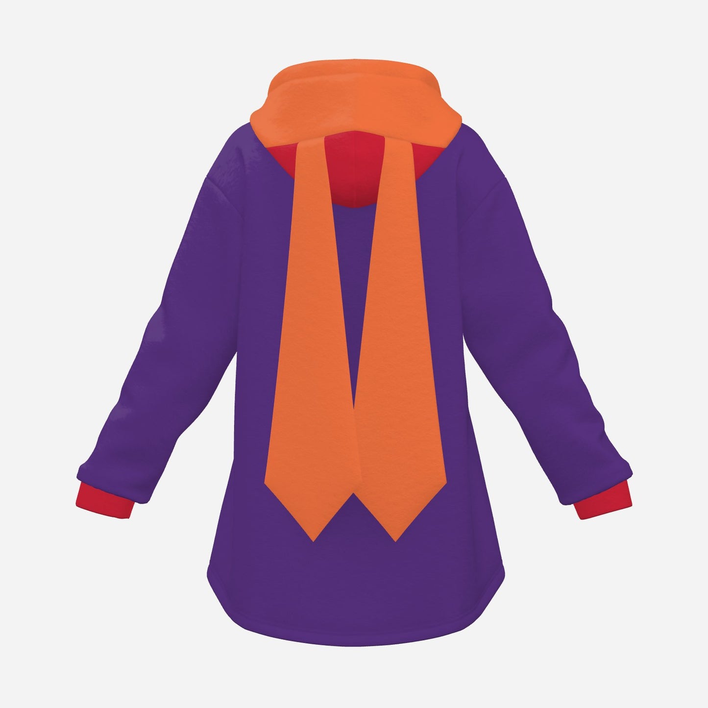 Cozy Bunny Hoodie Colorblock Purple Orange Red Rabbit Ear Hooded Sweater