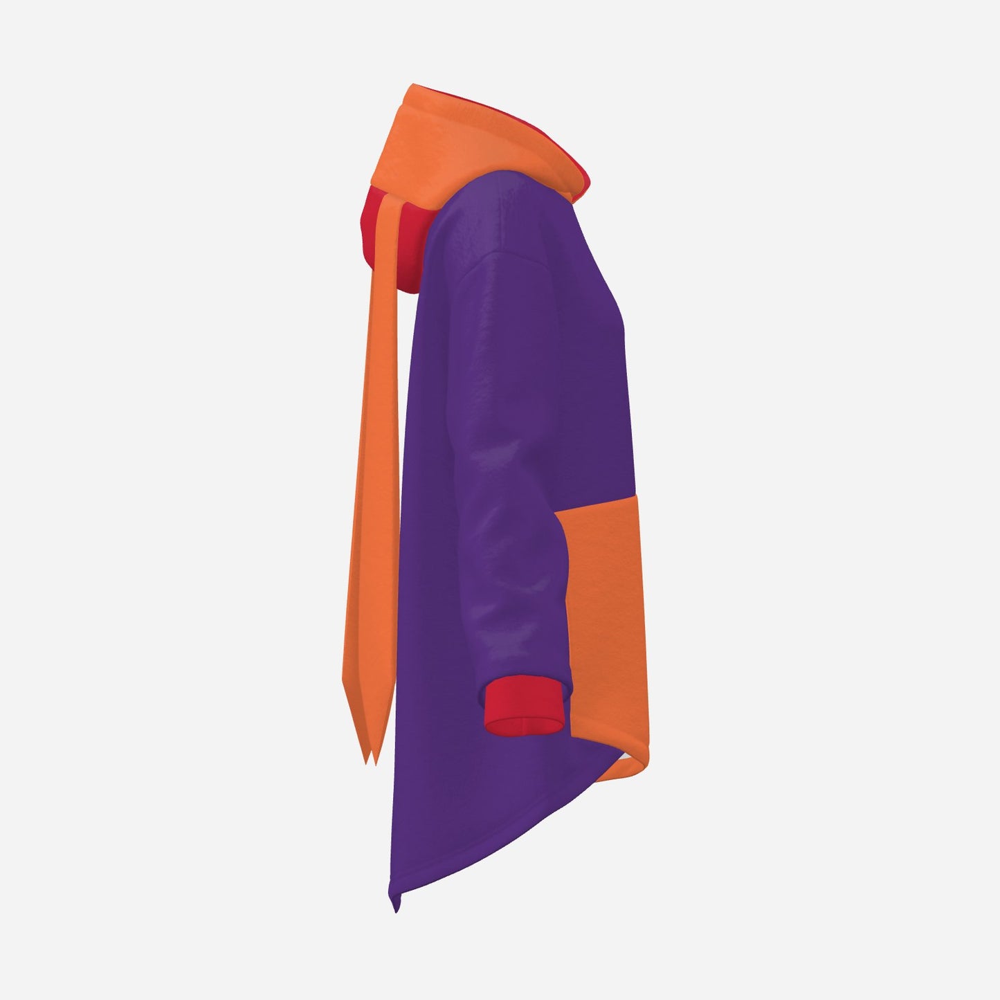 Cozy Bunny Hoodie Colorblock Purple Orange Red Rabbit Ear Hooded Sweater