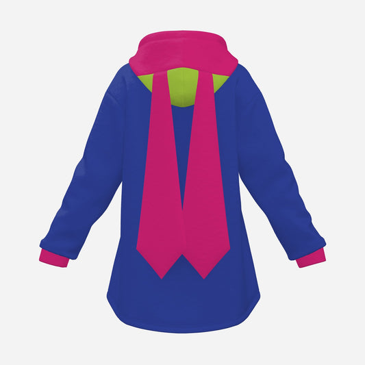 Cozy Bunny Hoodie Colorblock Purple Hot Pink Light Green Rabbit Ear Hooded Sweater