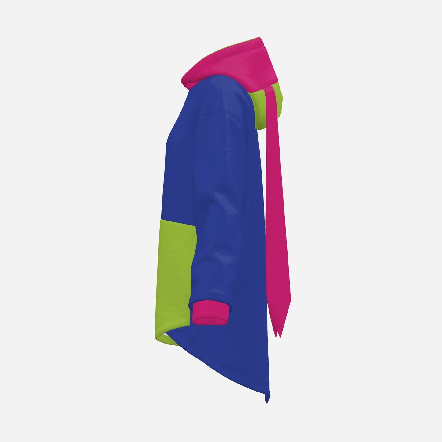 Cozy Bunny Hoodie Colorblock Purple Hot Pink Light Green Rabbit Ear Hooded Sweater