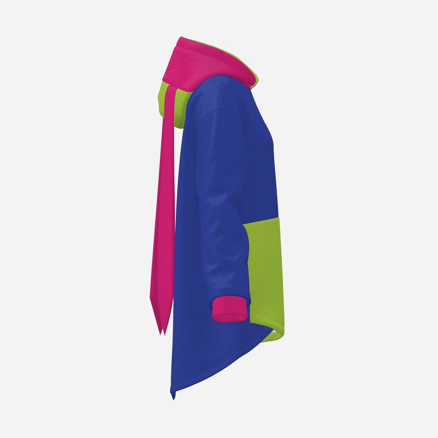 Cozy Bunny Hoodie Colorblock Purple Hot Pink Light Green Rabbit Ear Hooded Sweater