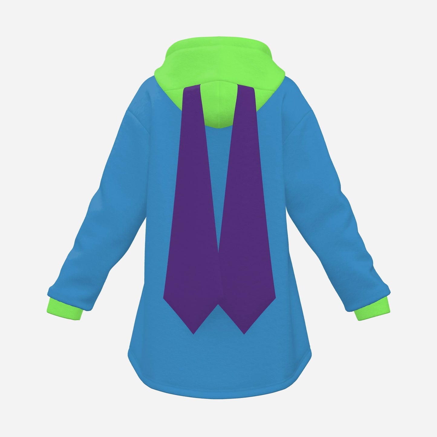 Cozy Bunny Hoodie Colorblock Blue Purple Light Green Rabbit Ear Hooded Sweater