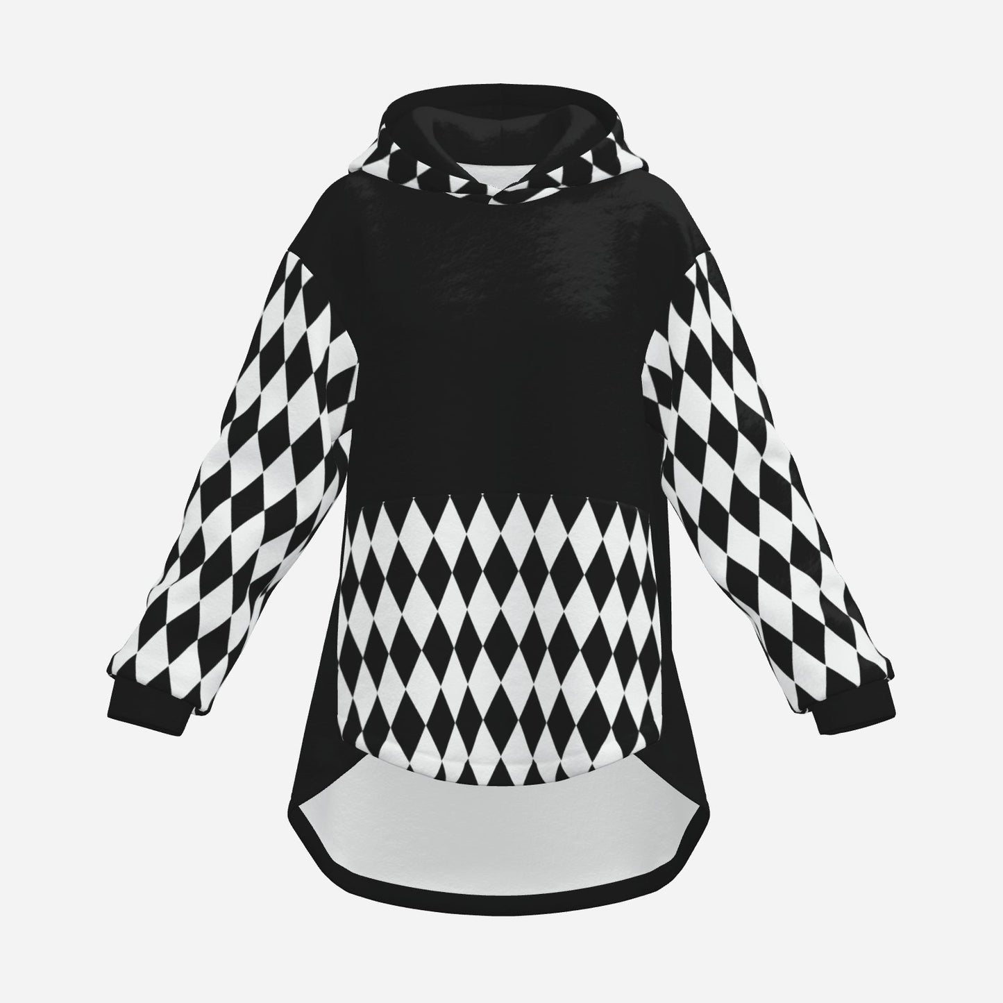 Cozy Bunny Hoodie Pierrot Jester Harlequin Rabbit Ear Hooded Sweater