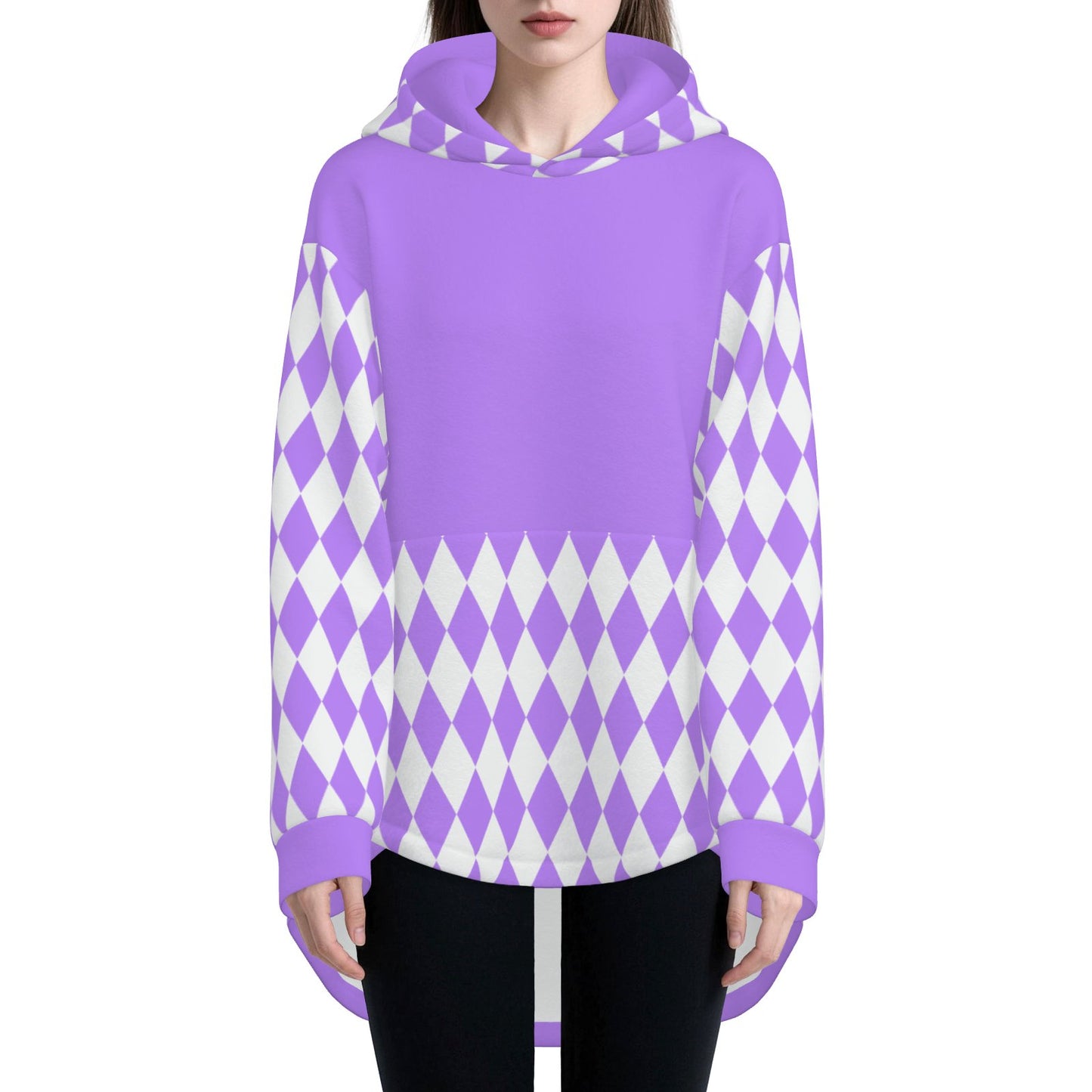 Cozy Bunny Hoodie Lavender Jester Harlequin Rabbit Ear Hooded Sweater