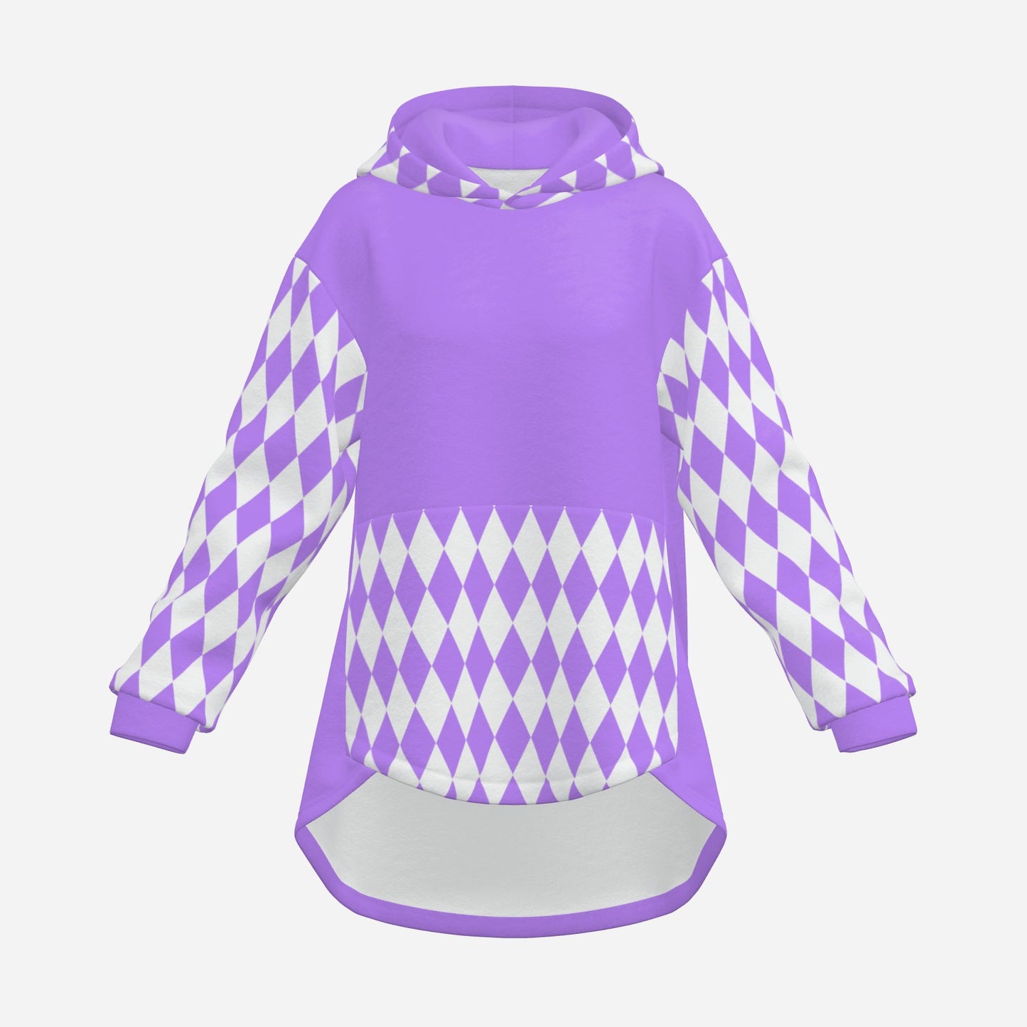 Cozy Bunny Hoodie Lavender Jester Harlequin Rabbit Ear Hooded Sweater