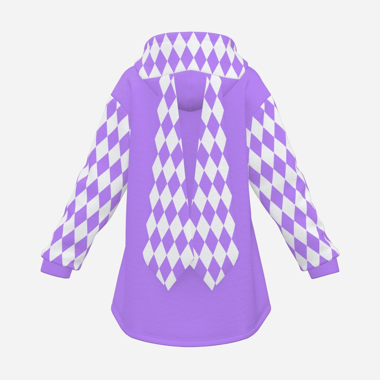 Cozy Bunny Hoodie Lavender Jester Harlequin Rabbit Ear Hooded Sweater