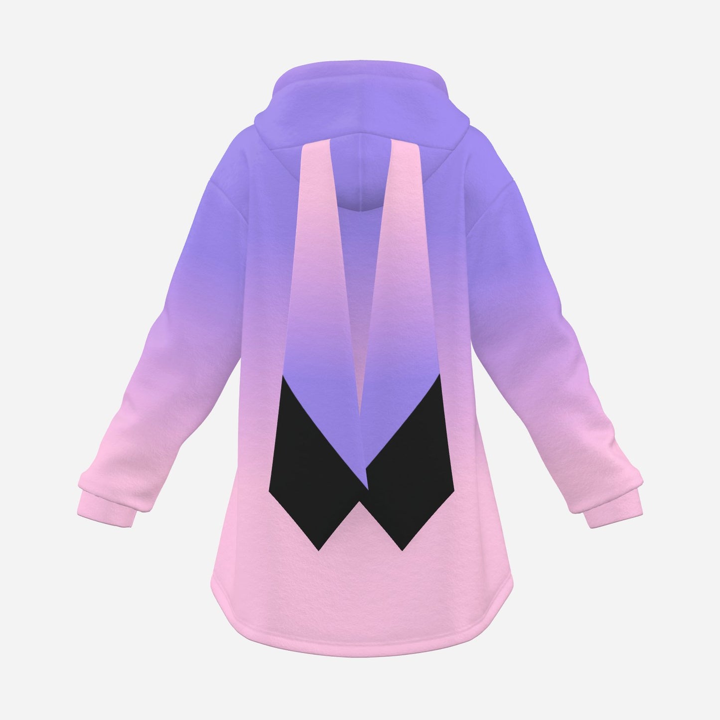 Cozy Bunny Hoodie Ombre Purple Pink Pastel Rabbit Ears Pullover Fuzzy Fleece Sweatshirt