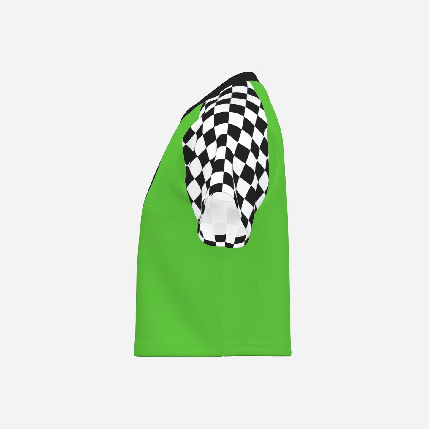 Boxy Crop Top Lime Green Check Scene Sweetheart Womens Cropped Tee Shirt