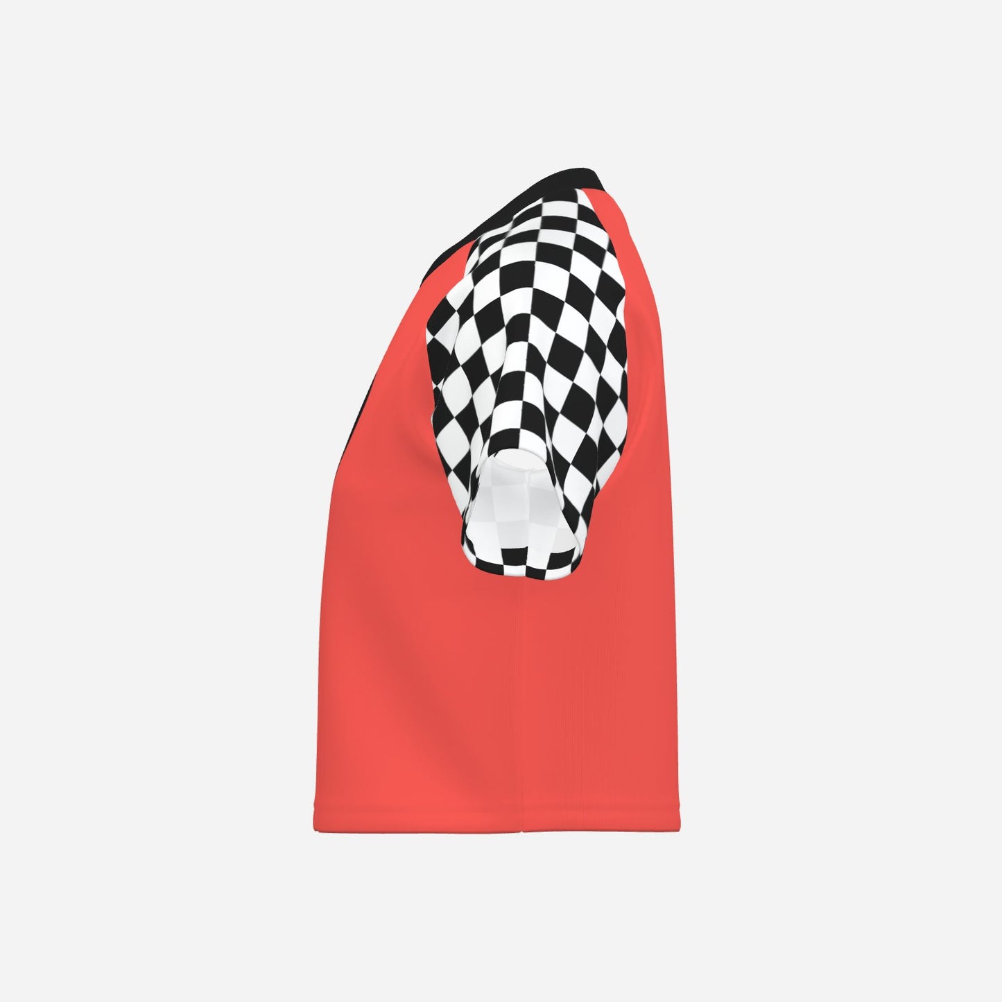 Boxy Crop Top Neon Salmon Check Scene Sweetheart Womens Cropped Tee Shirt